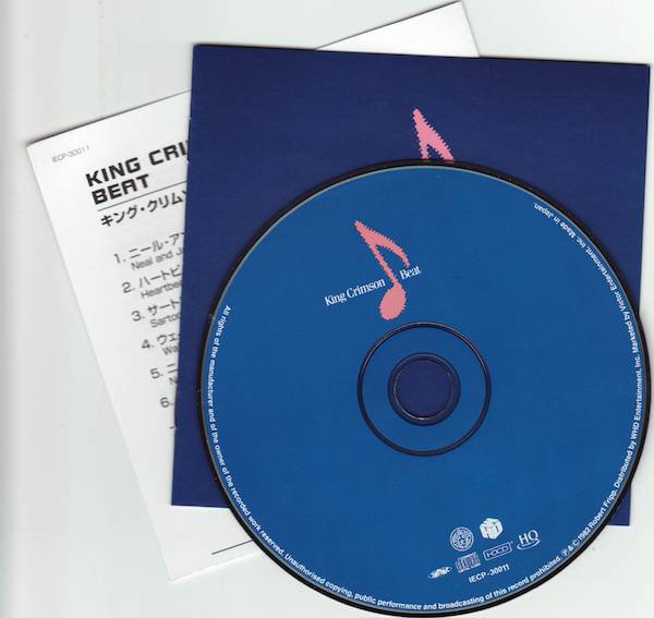 CD & Japanese and English Booklets, King Crimson - Beat